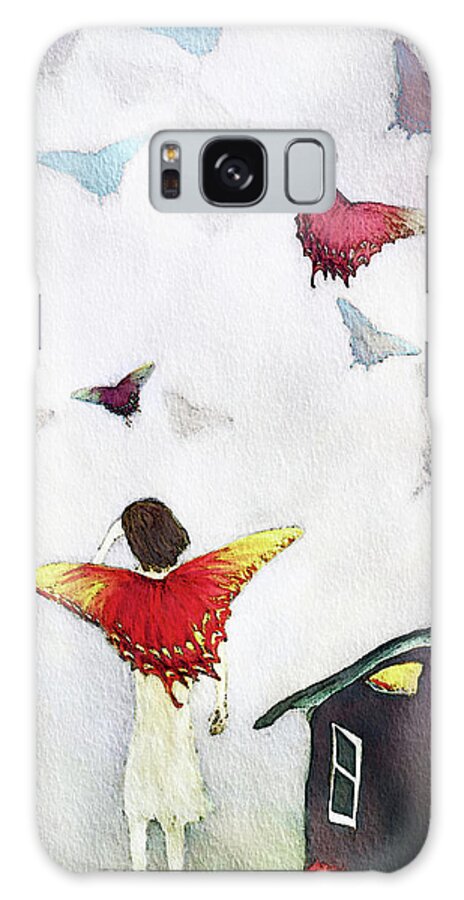 Butterfly Galaxy Case featuring the digital art Leaving The House Of Broken Wings by Melissa D Johnston