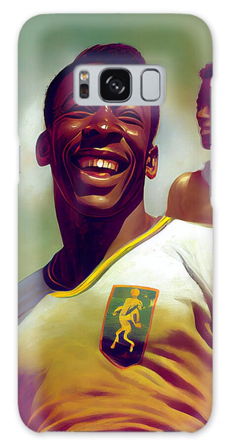 Legendary Soccer Player Pele Chromatic Metallic Art Galaxy Case featuring the digital art Legendary Soccer Player Pele chromatic metallic dd de  ab eec by Asar Studios by Celestial Images