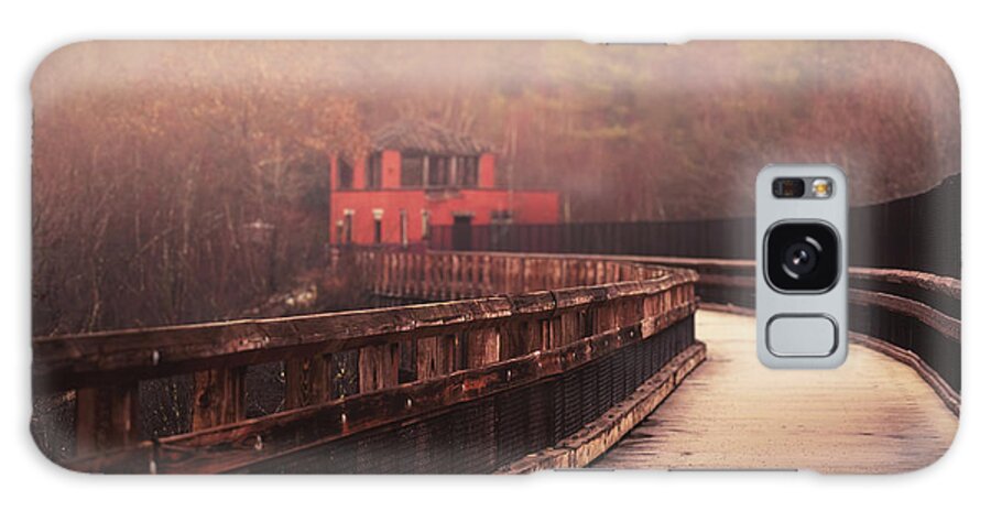Lehigh Gorge Galaxy Case featuring the photograph Lehigh Gorge Trail Bridge Fog in Soft Focus by Jason Fink