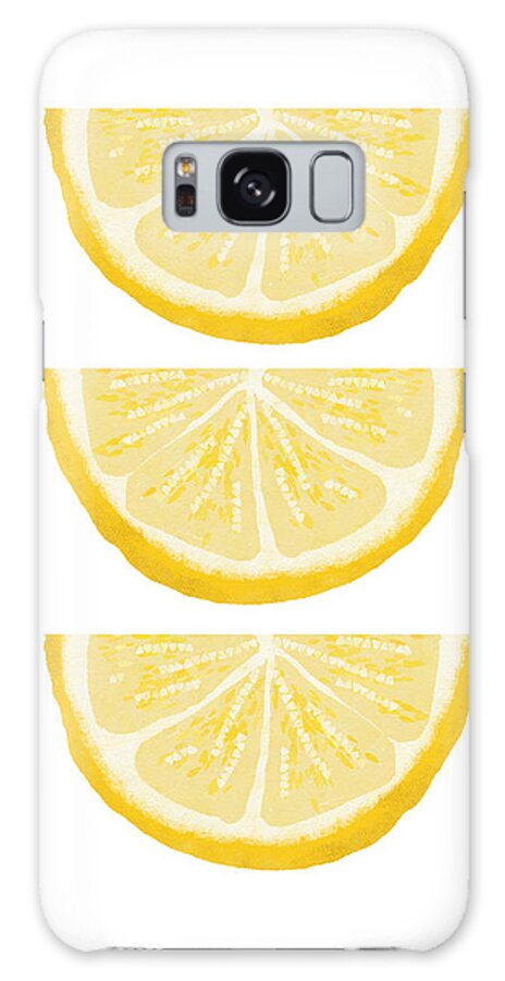 Lemons Galaxy Case featuring the painting Lemon Wedges- Art by Linda Woods by Linda Woods