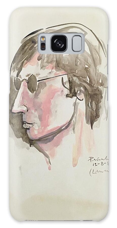 Ricardosart37 Galaxy Case featuring the painting Lennon 12-8-80 by Ricardo Penalver deceased