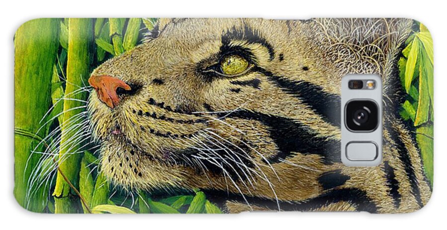 Leopard Galaxy Case featuring the painting Leopard Queen by David Joyner