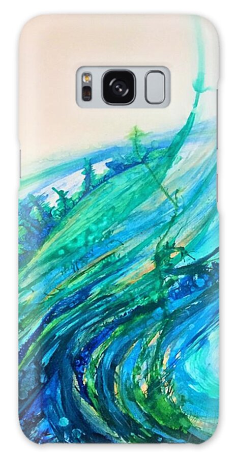 Water Galaxy Case featuring the painting Life Can't be Stopped by Deb Brown Maher