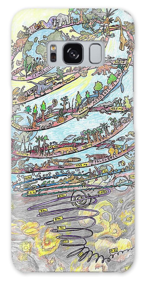 Evolution Galaxy Case featuring the drawing Life Unravelling by Teresamarie Yawn