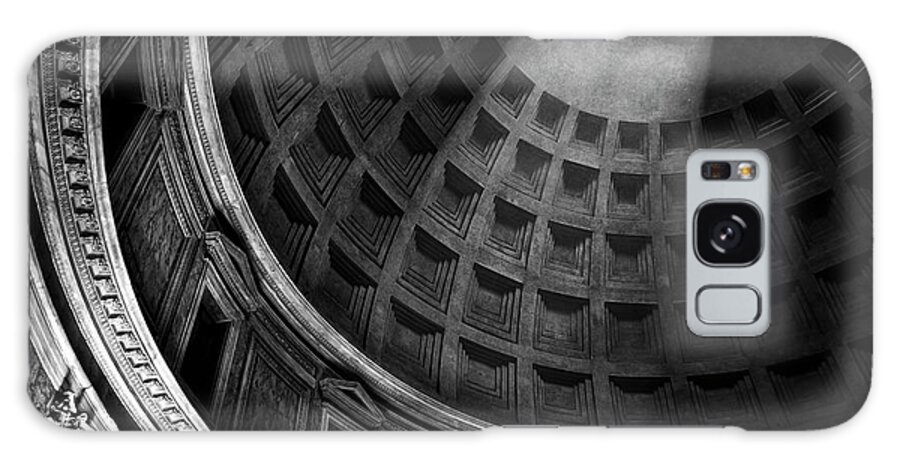 Pantheon Galaxy Case featuring the photograph Light Shines In The Pantheon Monochrome by Joseph S Giacalone