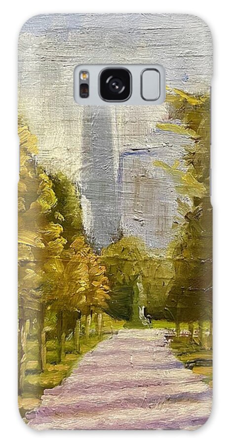 Chicago. Lincoln Park. Autumn Galaxy Case featuring the painting Lincoln park chicago by Will Germino