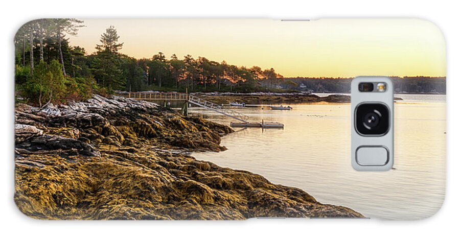 Boothbay Galaxy Case featuring the photograph Linekin Bay Coastline at Dawn by Donna Twiford