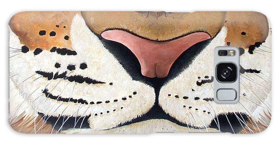 Tiger Face Mask Galaxy Case featuring the painting Tiger Face Mask by Debbie Marconi
