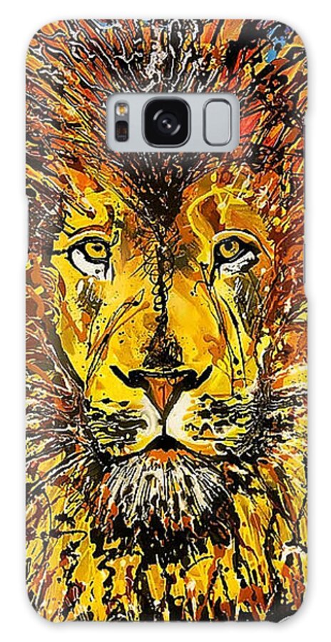 Lion Galaxy Case featuring the painting Lions not sheep by Sergio Gutierrez