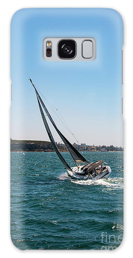 Sydney Galaxy Case featuring the photograph Listing Sailboat in Sydney Harbour by Bob Phillips