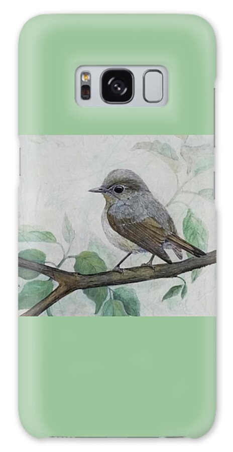 Flycatcher Galaxy Case featuring the mixed media Little Pied Flycatcher by Sandy Clift