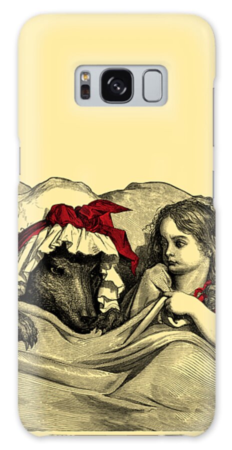 Little Red Riding Hood Galaxy Case featuring the digital art Little Red and the Wolf by Madame Memento