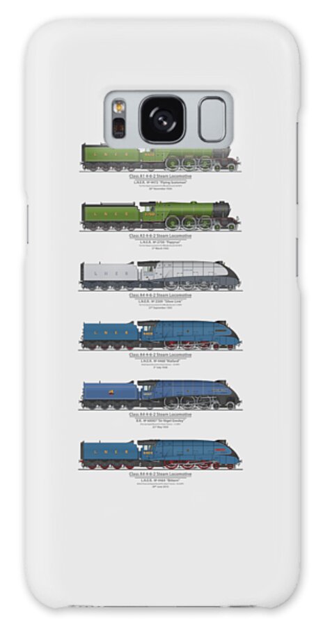 Class A4 Steam Locomotive Galaxy Case featuring the drawing LNER Record Breakers by Steve H Clark Photography