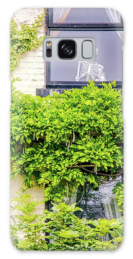 Digital Art Galaxy Case featuring the photograph Lockkeepers cottage window Rochdale Canal Lock 54 Slattocks UK by Pics By Tony