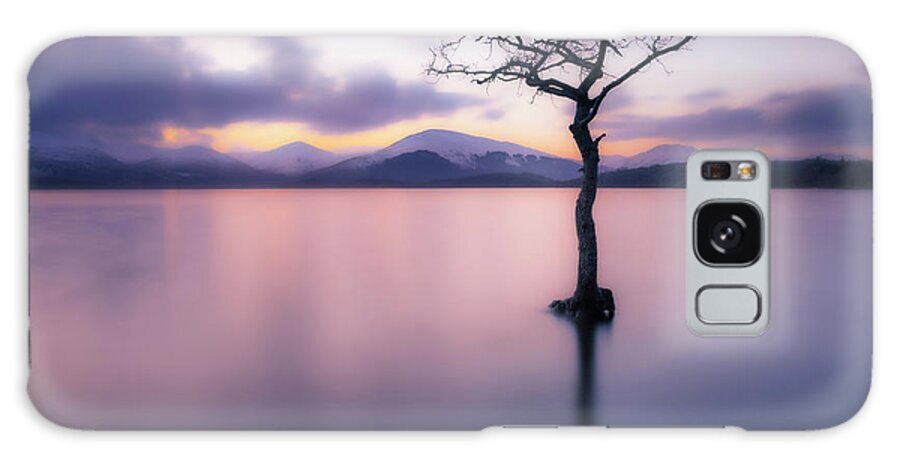 Loch Lomond Galaxy Case featuring the photograph Lone tree dusk at Milarrochy Bay, Loch Lomond, Scotland by Neale And Judith Clark