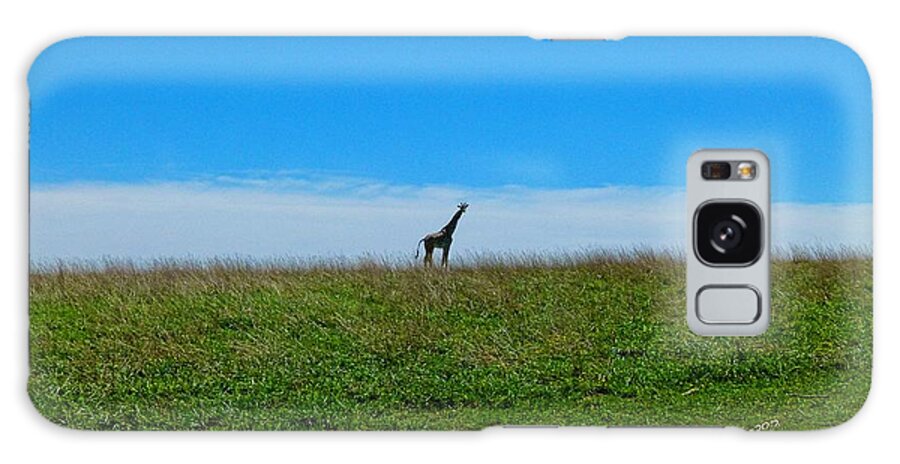 Photo Africa Giraffe Galaxy Case featuring the digital art Lonely Plane by Bob Shimer