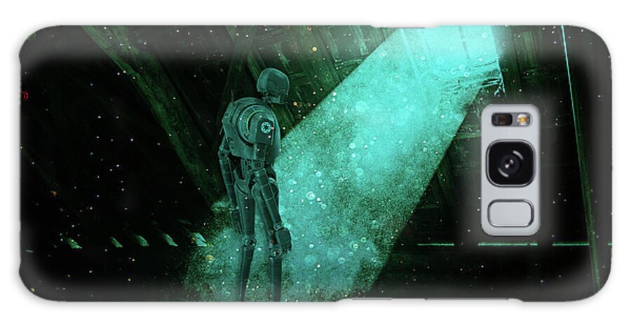 Robot Galaxy Case featuring the digital art Lonely Robot Beam Me Up by Edward Fielding
