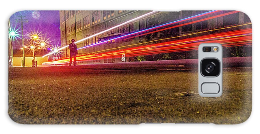 Fire Truck Galaxy Case featuring the photograph Long Exposure Fire Truck Passing by Dave Morgan
