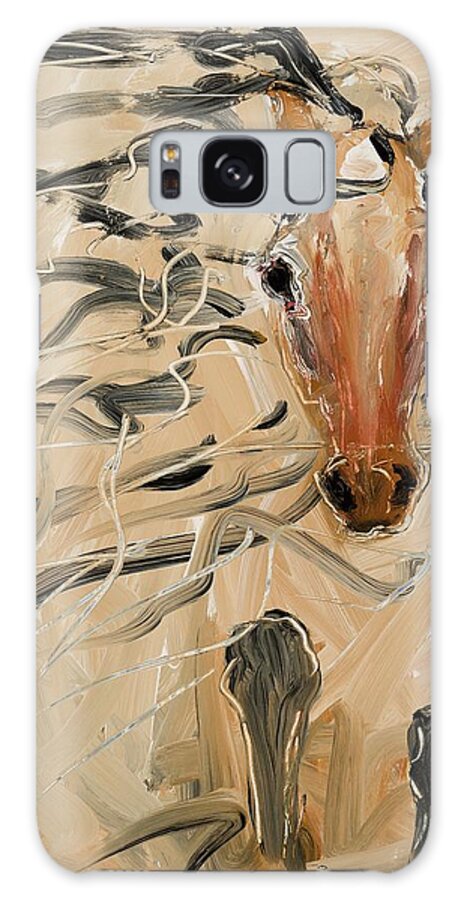 Wild Horses Galaxy Case featuring the painting Look Out by Elizabeth Parashis