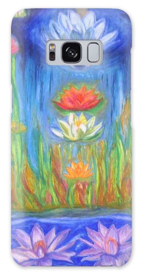 Lotus Meditation Galaxy Case featuring the pastel Lotus meditation by Therese Legere