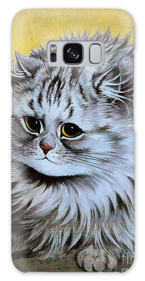 Louis Wain Galaxy Case featuring the painting Louis Wain Cat Print - Amusing Edwardian Cat Art by Kithara Studio