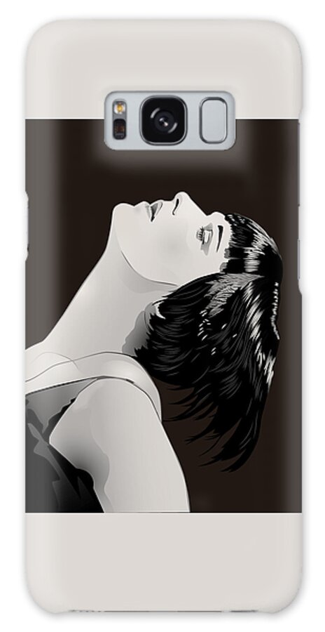 Louise Brooks Official Galaxy Case featuring the digital art Louise Brooks in Berlin - Ebony Tenebrous by Louise Brooks