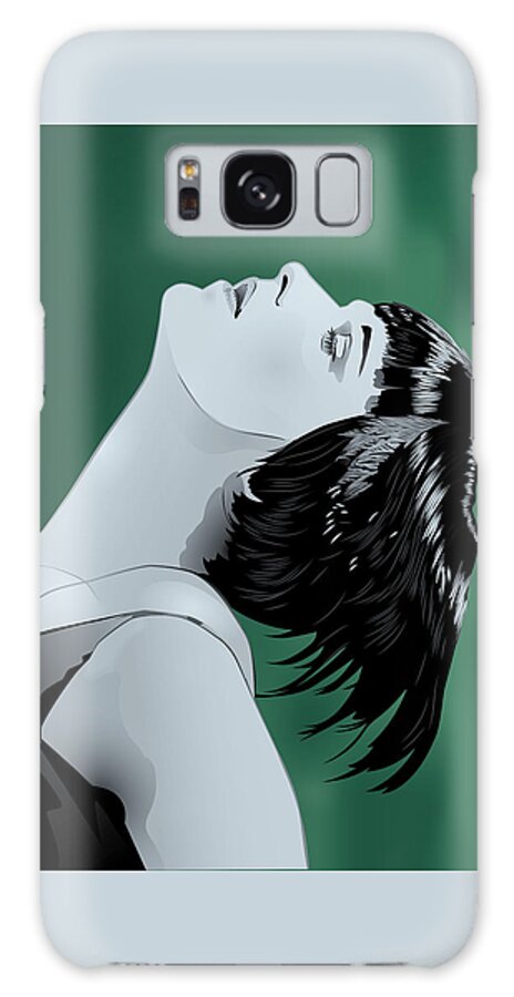 Louise Brooks Official Galaxy Case featuring the digital art Louise Brooks in Berlin - Viridian Patina by Louise Brooks