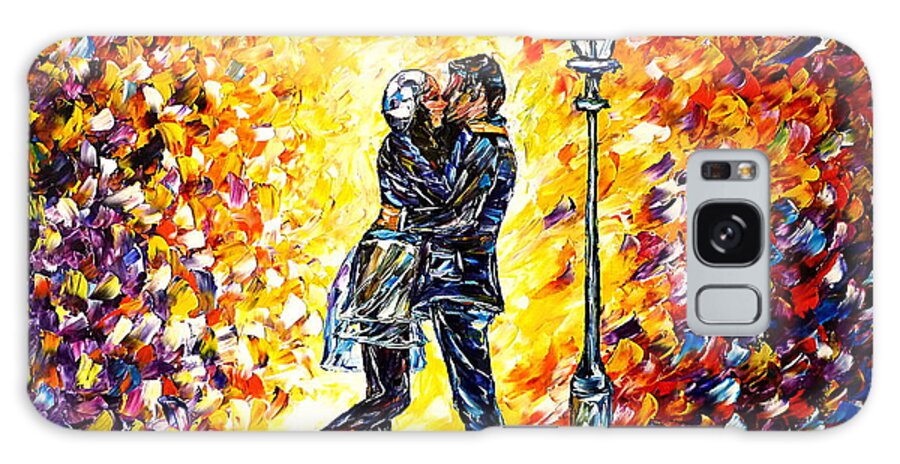 Lovers Kissing Galaxy Case featuring the painting Love Couple by Mirek Kuzniar
