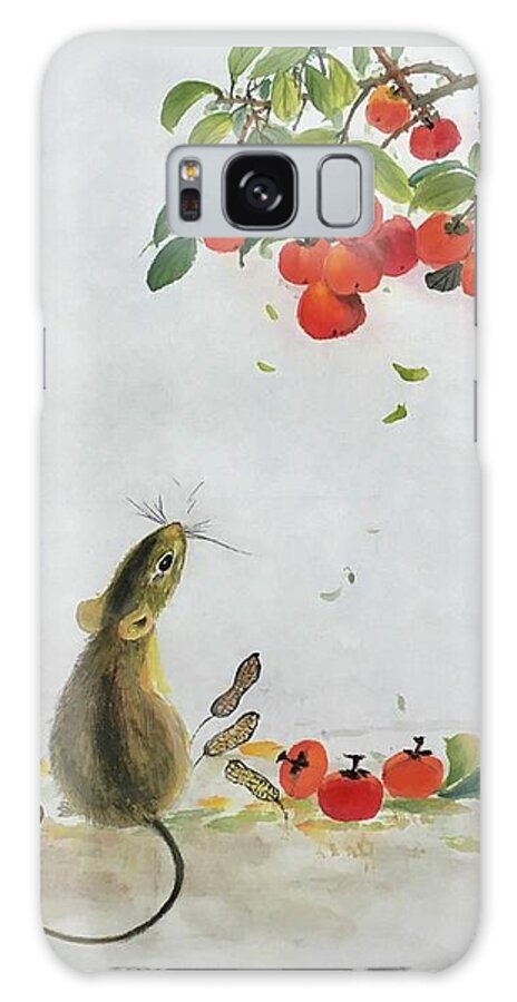 Lunar Year.2020 Galaxy Case featuring the painting Lunar Year Of The Rat With Couplet by Carmen Lam