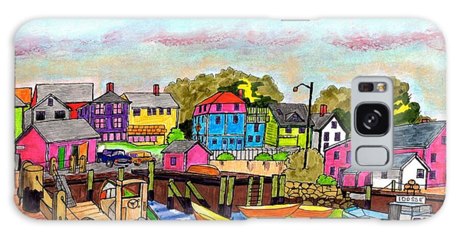 Paul Meinerth Galaxy Case featuring the drawing Lunenburg Harbor NS by Paul Meinerth