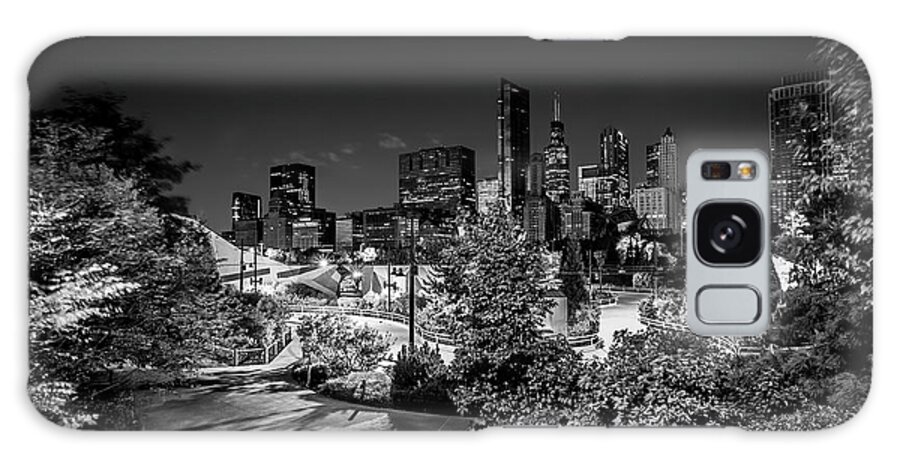 Chicago Galaxy Case featuring the photograph Maggie Daley Park and Chicago Skyline in Black and White by Sven Brogren