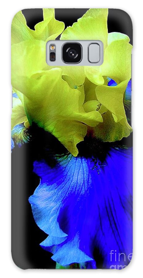 Bearded Iris Galaxy Case featuring the digital art Maize N Blue by Tammy Keyes