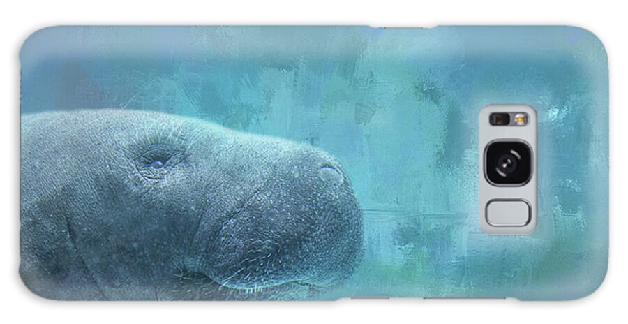 Manatee Galaxy Case featuring the mixed media Manatee by Elisabeth Lucas