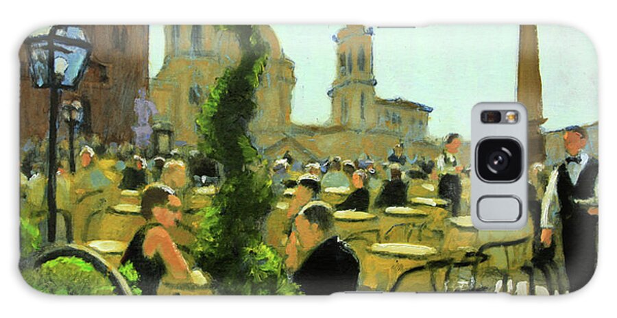 Lunch In Rome Galaxy Case featuring the painting Mangia Bene by David Zimmerman