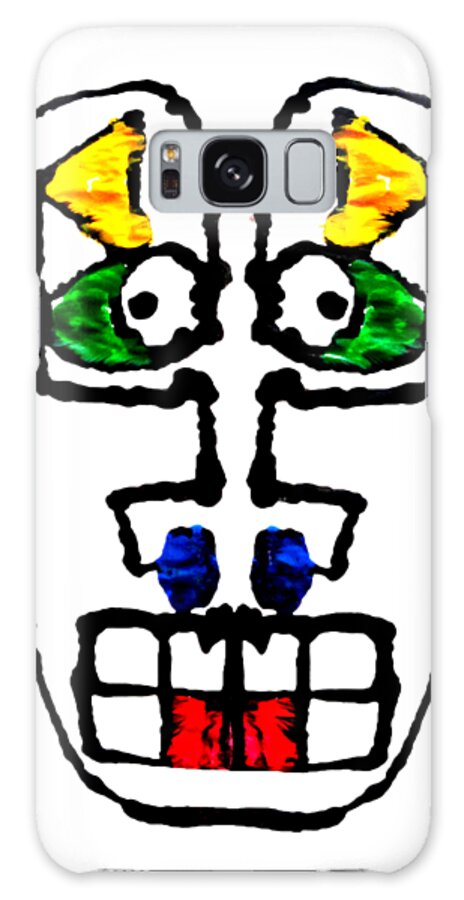 Abstract Galaxy Case featuring the painting Manic Mask by Stephenie Zagorski