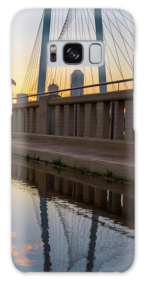 Dallas Texas Galaxy Case featuring the photograph Margaret Hunt Hill Bridge Vertical Panorama - Dallas Texas Sunrise by Gregory Ballos