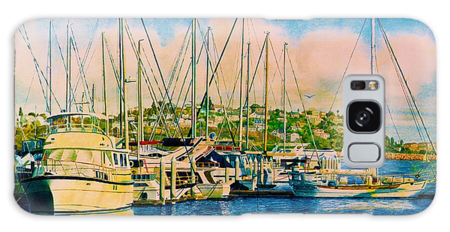 Boat Galaxy Case featuring the painting Marina del Rey Afternoon by Douglas Castleman