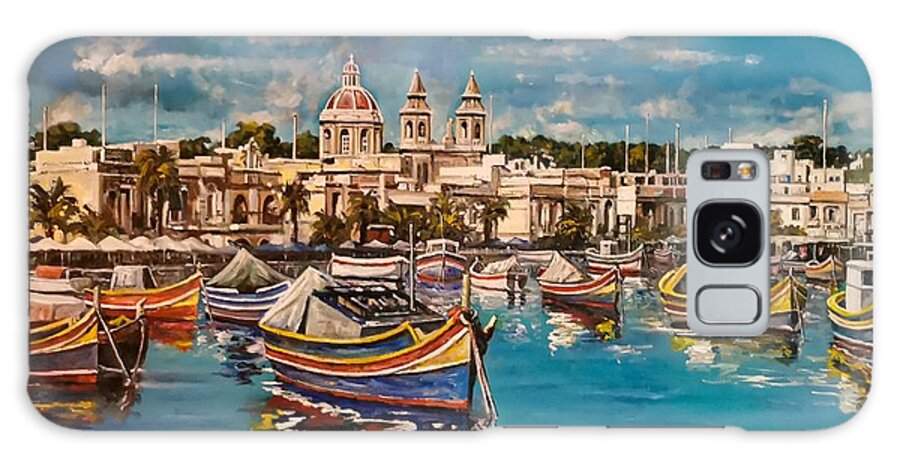  Galaxy Case featuring the painting Marsaxlokk, Malta by Raouf Oderuth