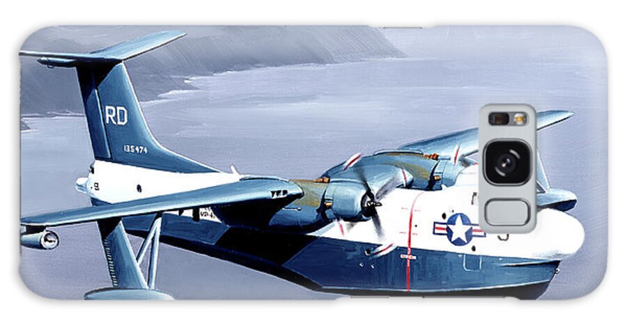 Military Aircraft Galaxy Case featuring the painting Martin P5M Marlin by Jack Fellows