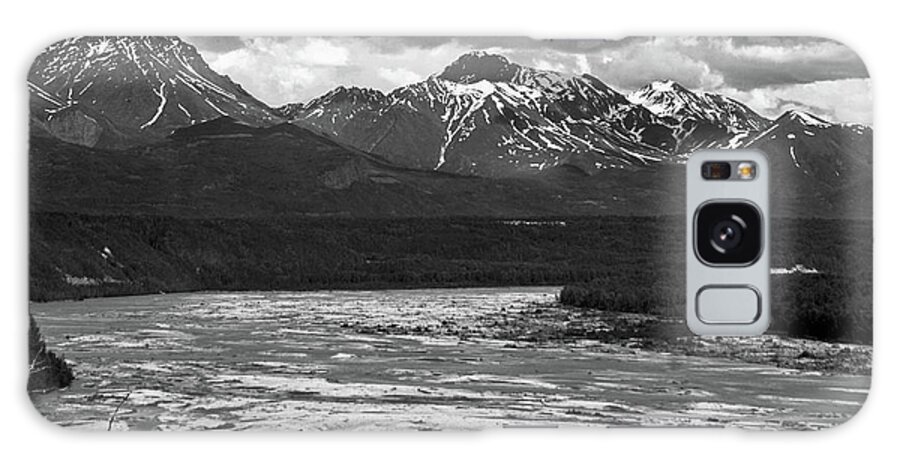 Matanuska Galaxy Case featuring the photograph Matanuska River and Mountains by Kimberly Blom-Roemer