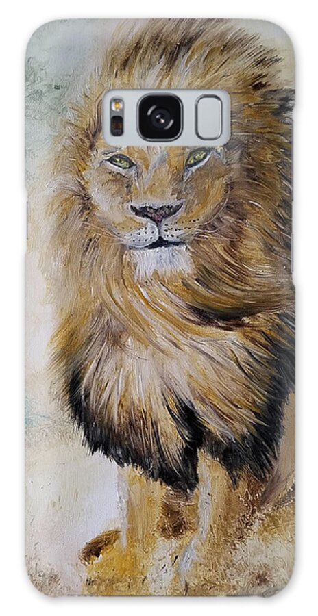 Lion Galaxy Case featuring the painting Matthew's Lion by Judith Rhue