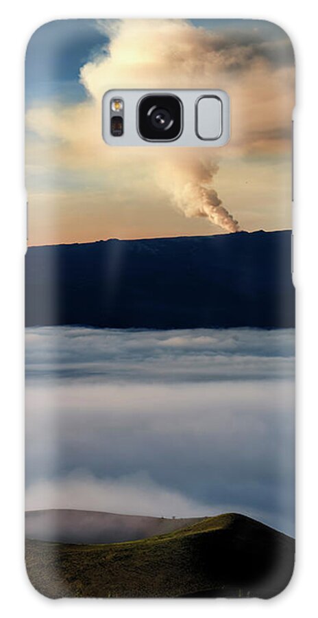 Mauna Loa Galaxy Case featuring the photograph Mauna Loa Eruption Above A Pu'u on Mauna Kea by Christopher Johnson