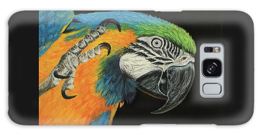 Macaw Galaxy Case featuring the pastel Max the Macaw #1 by Lyn DeLano