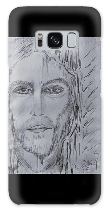God Galaxy Case featuring the drawing Jesus by Dawn Caravetta Fisher