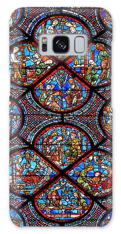 Chatre Galaxy Case featuring the glass art Medieval Windows Cathedral of Chartres dedicated to St Nicholas by Paul E Williams