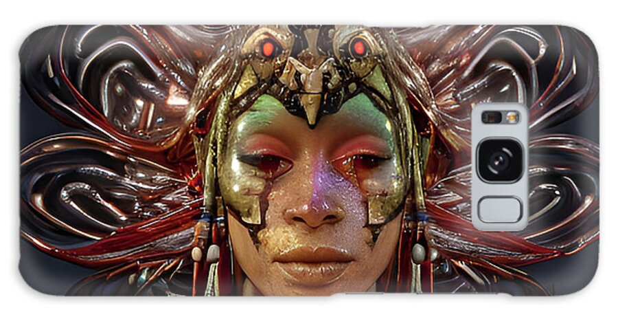African Medusa Galaxy Case featuring the digital art Medusa by Michael Canteen