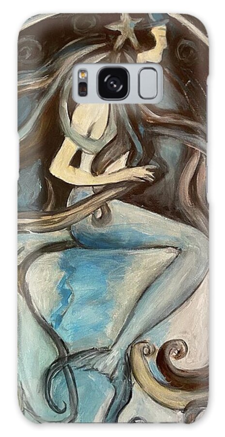 Mermaid Galaxy Case featuring the painting Mermaid Blue by Denice Palanuk Wilson