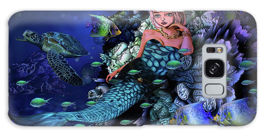 Art Galaxy Case featuring the digital art Mermaid Princess of the Sea by Artful Oasis