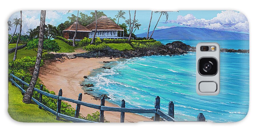 Hawaii Galaxy Case featuring the painting Merrimans At Kapalua Bay by Darice Machel McGuire