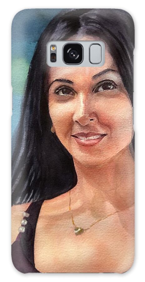 Portrait Galaxy Case featuring the painting Mia by Vicki B Littell